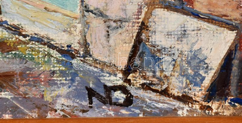 ND jelzéssel: Párizs, Szajna part, Notre Dame. Olaj, karton, 24x32 cm - Image 3
