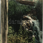 1908 Borszék-fürdő, Baile Borsec; vízesés alsóborszéken. Soós kiadása / waterfall (kis szakadás / small tear)