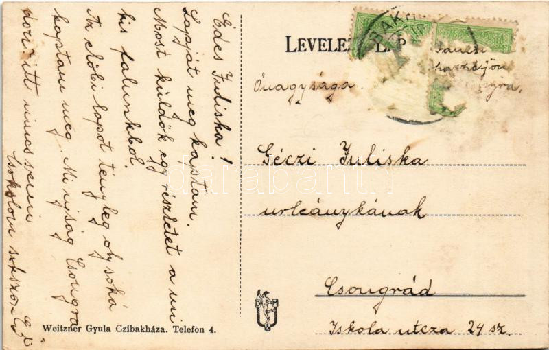 Cibakháza, községháza. Weitzner Gyula kiadása (Rb) - Image 2