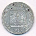 Csehszlovákia 1931. 10K Ag T:XF patina Czechoslovakia 1931. 10 Korun Ag C:XF patina