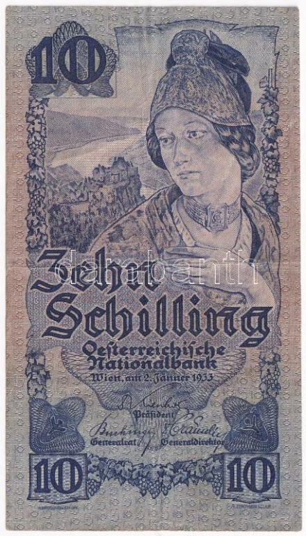 Ausztria 1933. 10Sch '1337 09096' T:III Austria 1933. 10 Schilling '1337 09096' C:F