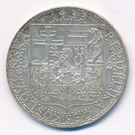 Csehszlovákia 1933. 20K Ag T:XF patina Czechoslovakia 1933. 20 Korun Ag C:XF patina