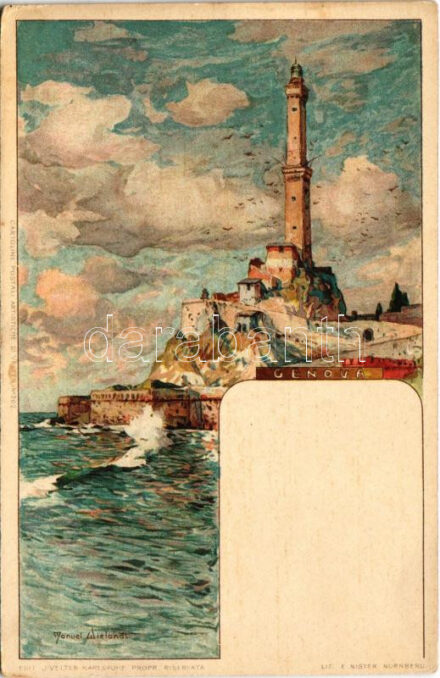 Genova, Genoa; Cartoline Postali Artistische di Velten No. 202. litho s: Manuel Wielandt (EK)