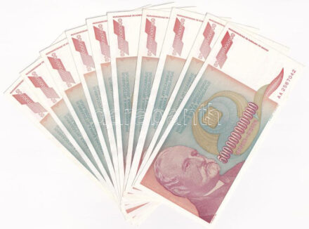 Jugoszlávia 1993. 500.000.000.000D (10x) T:XF Yugoslavia 1993. 500.000.000.000 Dinara (10x) C:XF Krause P#137