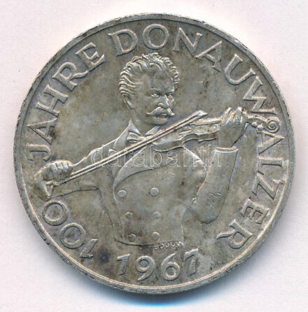 Ausztria 1967. 50Sch Ag '100 éves a Kék Duna keringő' T:AU patina Austria 1967. 50 Schilling Ag 'Centennial of the Blue Danube Waltz' C:AU patina Krause KM#2902