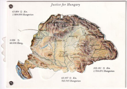 Justice for Hungary - mechanikus modern térképes irredenta lap. István A.I. de Kunéry The Hague-Netherland / Map of Hungary - Irredenta mechanical modern postcard