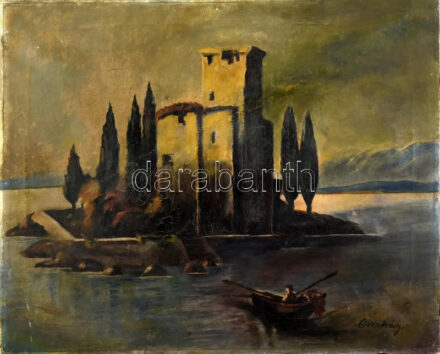 Csontváry jelzéssel: Sziget. Olaj, vászon, javított. 45x55 cm