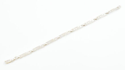Ezüst(Ag) meandermintás karkötő, jelzett, h: 18 cm, nettó: 5,4 g