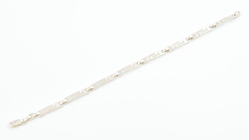 Ezüst(Ag) meandermintás karkötő, jelzett, h: 18 cm, nettó: 5,4 g
