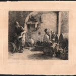 P. Verhaert: Borozgató, 1880 körül. Rézkarc, papír, jelzett a metszeten. Kissé foltos. 20x24,5 cm