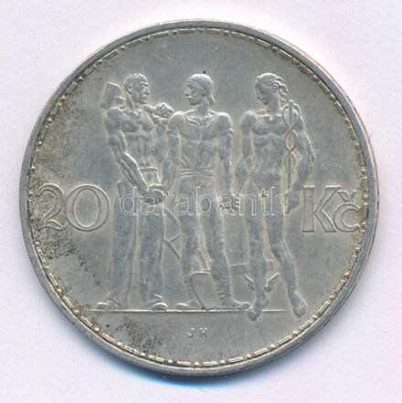 Csehszlovákia 1933. 20K Ag T:XF patina Czechoslovakia 1933. 20 Korun Ag C:XF patina Krause KM#17