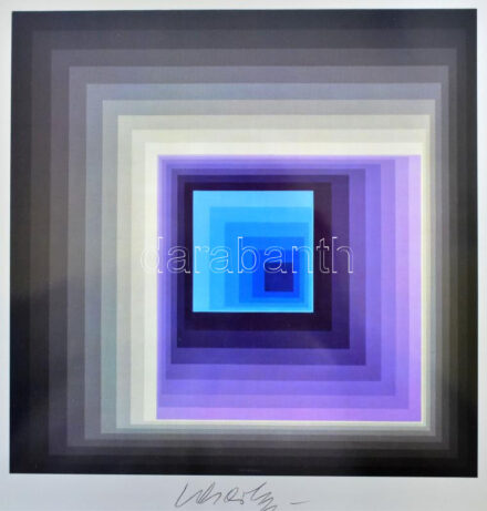Vasarely Victor (1908-1997): REYTEY. Heliogravűr, papír. Jelzett. Neuchatel, Éditions du Griffon kiadása, 1975. 21x21 cm. / Victor Vasarely (1908-1997): REYTEY.. Photogravure on paper. Signed. Neuchatel, Éditions du Griffon, 1975. 21x21 cm.