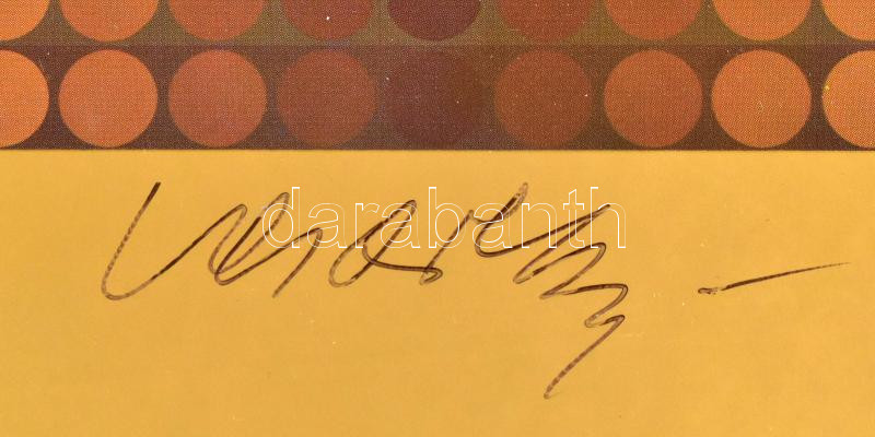 Vasarely Victor (1908-1997): VEGA-ZETT-2. Heliogravűr, papír. Jelzett. Neuchatel, Éditions du Griffon kiadása, 1975. 21x21 cm. / Victor Vasarely (1908-1997): VEGA-ZETT-2. Photogravure on paper. Signed. Neuchatel, Éditions du Griffon, 1975. - Image 3