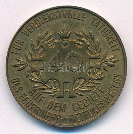 Ausztria DN 'A tűzoltóság és a mentőszolgálat területén végzett 40 évnyi érdemes munkáért' kétoldalas bronz érdemérem (32mm) T:AU Austria DN 'Für verdienstvolle Tätigkeit auf dem gebiete des Feuerwehr- u. Rettungswesens'