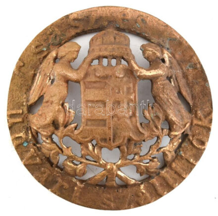 Cs. és kir. udvari szállító, réz, címeres dísz, embléma. d: 12 cm
