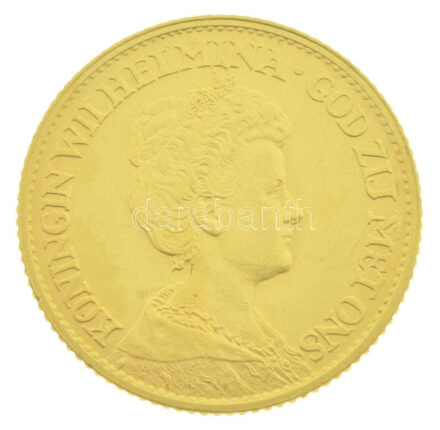 Hollandia 1912. 10G Au 'I. Vilma' (6,73g/0.900) T:AU,XF Netherlands 1912. 10 Gulden Au 'Wilhelmina' (6,73g/0.900) C:AU,XF Krause KM#149
