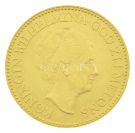 Hollandia 1932. 10G Au 'I. Vilma' (6,73g/0.900) T:AU Netherlands 1932. 10 Gulden Au 'Wilhelmina I' (6,73g/0.900) C:AU Krause KM#162