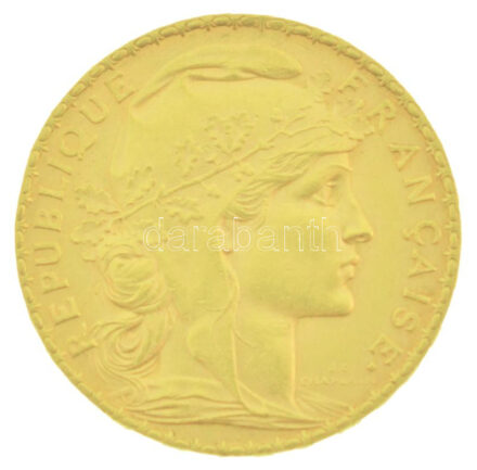 Franciaország 1906. 20Fr Au (6,46g/0.900) T:AU,XF France 1906. 20 Francs Au (6,46g/0.900) C:AU,XF Krause KM#857