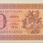 Szlovákia 1943. 10K 'SPECIMEN' perforációval, 'Gf 26 182439' T:UNC / Slovakia 1943. 10 Korun with 'SPECIMEN' perforation, 'Gf 26 182439' C:UNC Krause 6.s - Image 2
