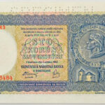 Szlovákia 1940. 100K 'SPECIMEN' perforációval, 'M 3 083484' T:UNC / Slovakia 1940. 100 Korun with 'SPECIMEN' perforation, 'M 3 083484' C:UNC Krause 11.