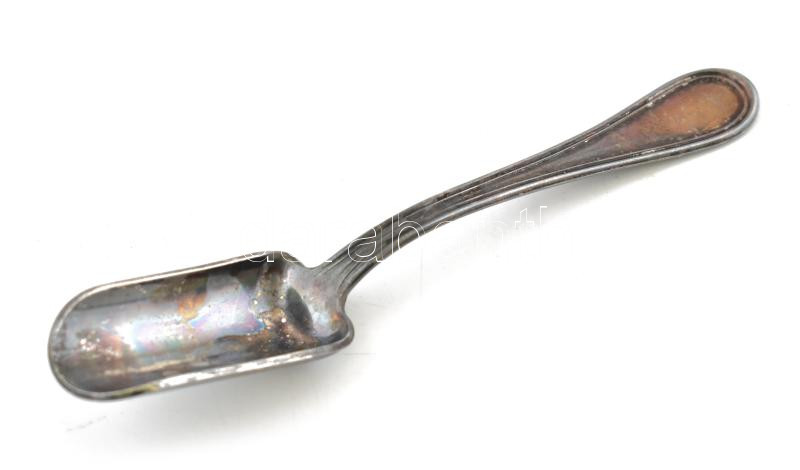 Ezüstözött fűszeres, kakaós kanál. 12 cm