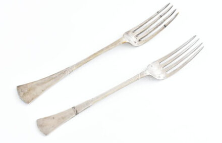 Ezüst (Ag) két villa Dianás, jelzett 135 g