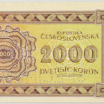 Csehszlovákia 1945. 2000K 'SPECIMEN' perforációval, '19 Má 038088' T:XF / Czechoslovakia 1945. 2000 Korun with 'SPECIMEN' perforation, '19 Má 038088' C:XF Krause 50A.s - Image 2