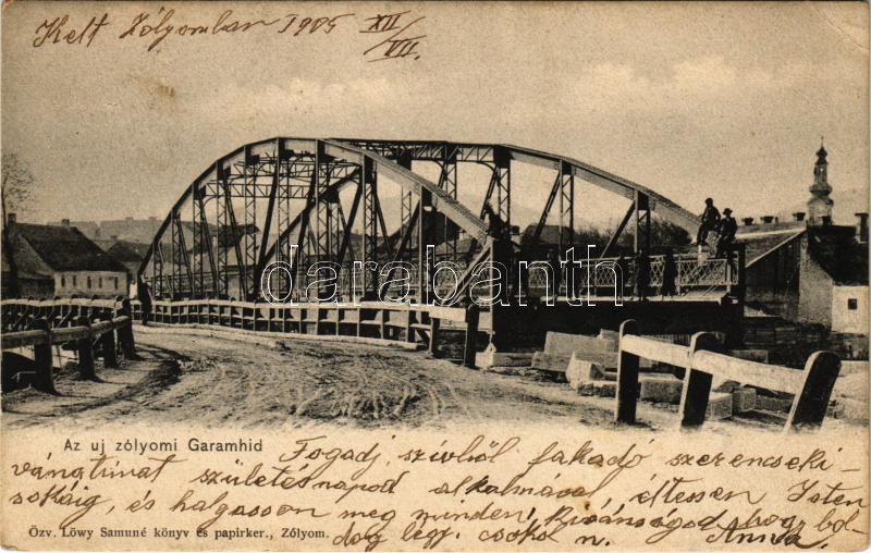 1905 Zólyom, Zvolen; Az új Garam híd. Özv. Löwy Samuné kiadása / new Hron river bridge (EK)