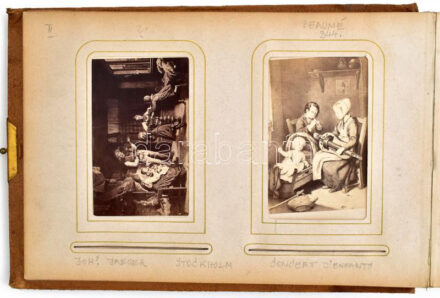 cca 1870-1910 Érdekes fotóalbum, sokféle témájú fotóval: Széll Farkas (1844-1909) magyar jogász; fénynyomatok Napóleonról és családjáról, József nádorról, a Bécsi Világkiállításról; I. világháborús katonaportrék; egyéb