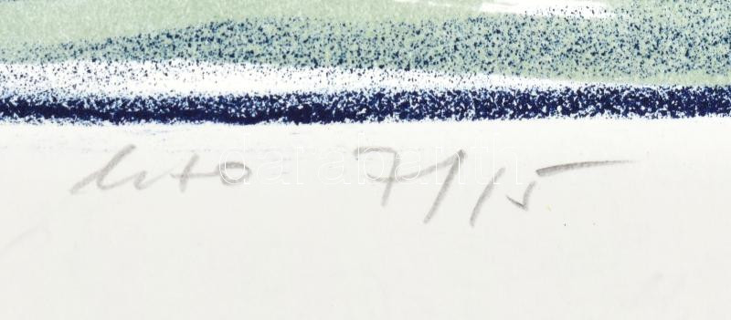 Sinkó István (1951-): Csatorna lejáró, 2004. Litográfia, papír, jelzett, számozott: 7/15. 36x50 cm. - Image 2