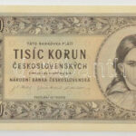 Csehszlovákia 1945. 1000K három perforált lyuk 'S. 08 B 315632' T:UNC / Czechoslovakia 1945. 1000 Korun with 3 perforated holes 'S. 08 B 315632' C:UNC Krause P#74