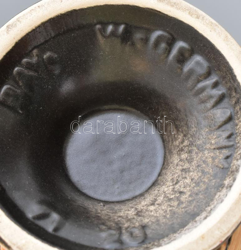 Német retró kerámia füles váza, jelzett, hibátlan, m: 21 cm - Image 2