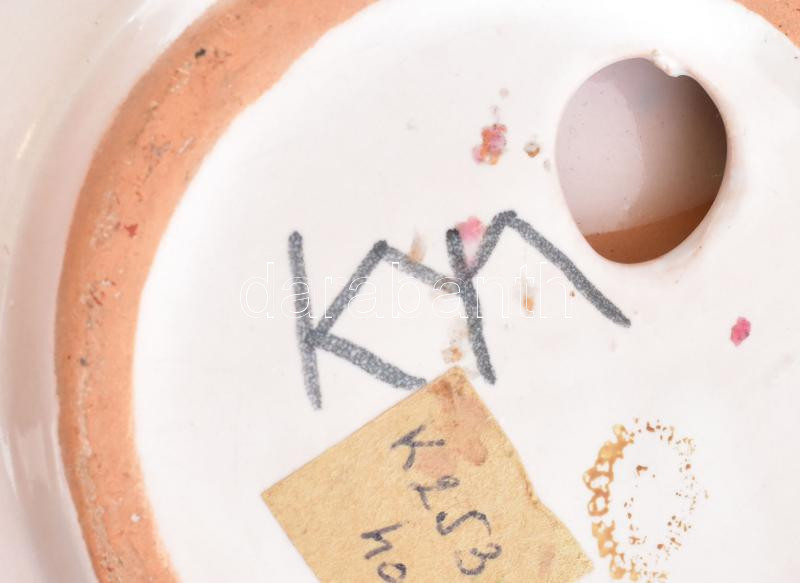 Kerezsi Gyöngyi: Retró kerámia tál, jelzett, hibátlan, d: 22 cm - Image 2