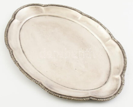 Ezüst (Ag) tálca, jelzett, 26x37 cm, nettó: 475g