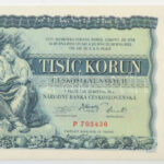 Csehszlovákia 1934. 1000K 'SPECIMEN (MINTA)' lyukasztással, 'P 703436' T:I / Czechoslovakia 1934. 1000 Korun 'SPECIMEN' perforation, 'P 703436' C:UNC Krause 26.s