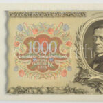 Csehszlovákia 1934. 1000K 'SPECIMEN (MINTA)' lyukasztással, 'P 703436' T:I / Czechoslovakia 1934. 1000 Korun 'SPECIMEN' perforation, 'P 703436' C:UNC Krause 26.s - Image 2
