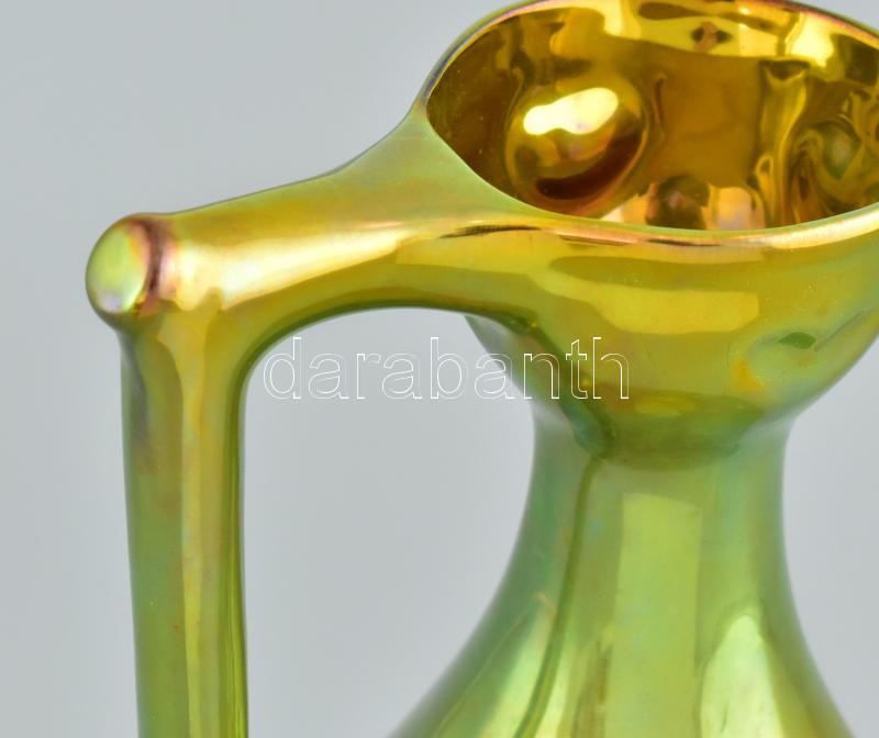 Zsolnay eozin mázas füles váza, jelzés nélkül, hibátlan, m: 30 cm - Image 3