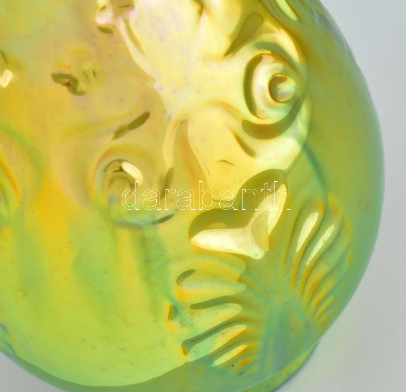 Zsolnay eozin mázas füles váza, jelzés nélkül, hibátlan, m: 30 cm - Image 4