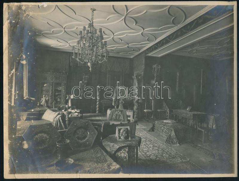 1910 gr Endrődy Sándor vépi kastélyának enteriőr fotói 4 db 24x16 cm megjelentek az Élet c. újságban - Image 3