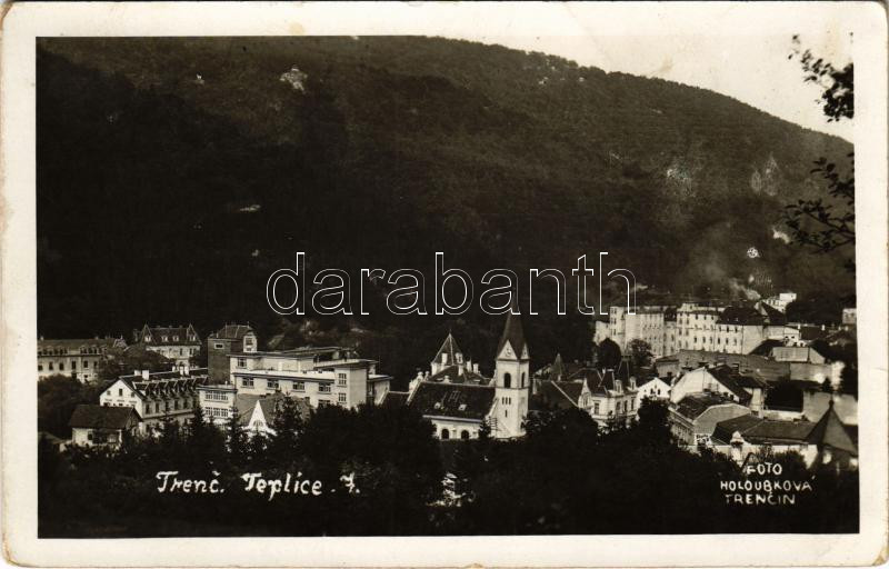 1941 Trencsénteplic, Trencianske Teplice; látkép / general view. Holoubková (Trencín) photo (EK)