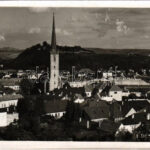 1940 Dés, Dej; látkép / general view. photo + '1940 Dés visszatért' So. Stpl. (EB)