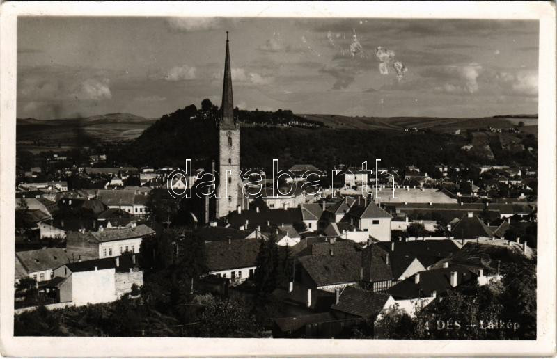 1940 Dés, Dej; látkép / general view. photo + '1940 Dés visszatért' So. Stpl. (EB)