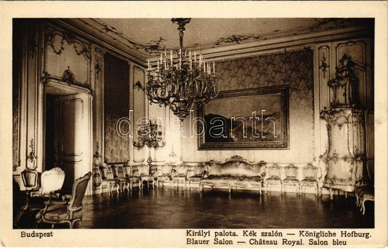 Budapest I. Királyi vár, Kék szalon, belső. Rigler r.-t. 78. sz. (EK)