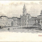 Arad, Városháza, városi vasút, vonat / town hall, urban railway, train (r)