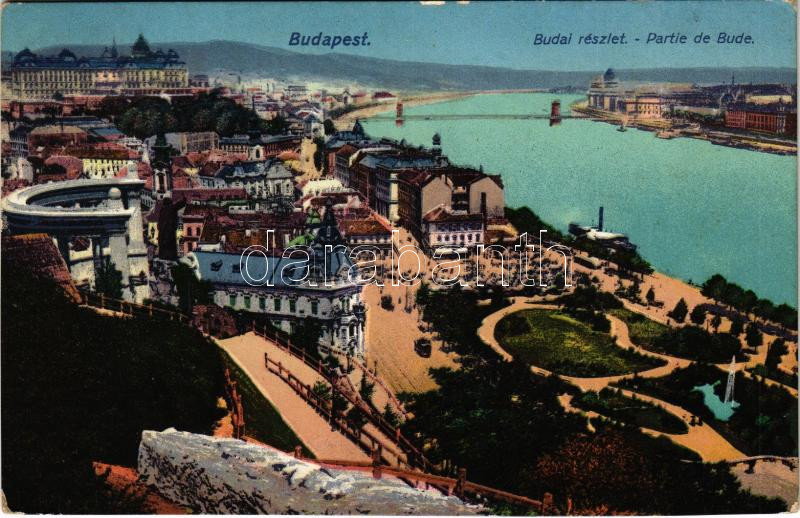 Budapest I. Budai részlet, Királyi vár, Gellért szobor, Tabán, Döbrentei tér, Lánchíd (EB)