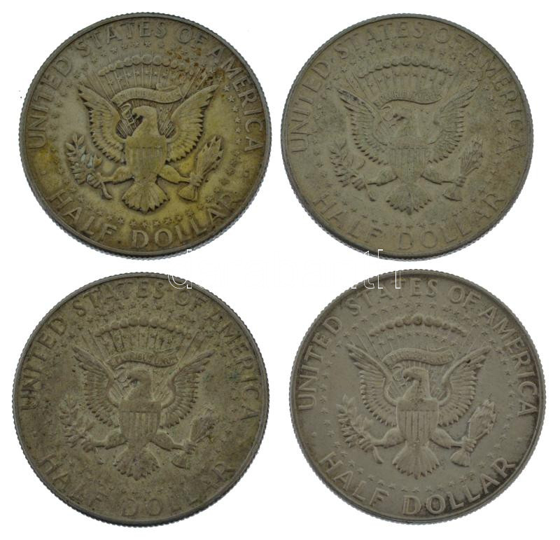 Amerikai Egyesült Államok 1965-1968. 1/2$ Ag 'Kennedy' (4xklf) T:XF,VF patina USA 1965-1968. 1/2 Dollar Ag 'Kennedy' (4xdiff) C:XF,VF patina - Image 2