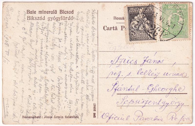 1928 Bikszád-gyógyfürdő, Baile Bixad; Stejarul de o mie de ani / Az ezer éves tölgy. Jónás Ármin kiadása / 1000 year old oak tree (EK) - Image 2
