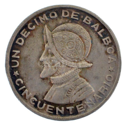 Panama 1953. 1/10B Ag 'A Panamai Köztársaság 50. évfordulója' T:XF,VF patina Panama 1953. 1/10 Balboa Ag ' 50th Anniversary of the Republic of Panama' C:XF,VF patina Krause KM#18