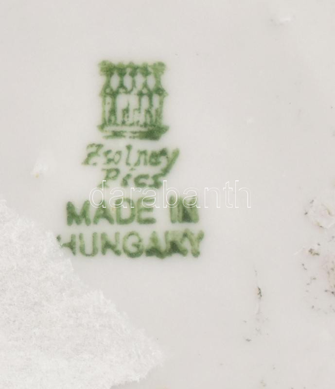 Zsolnay porcelán Szegedi emlék. Matricás, jelzett, minimális kopással 10x10 cm - Image 2