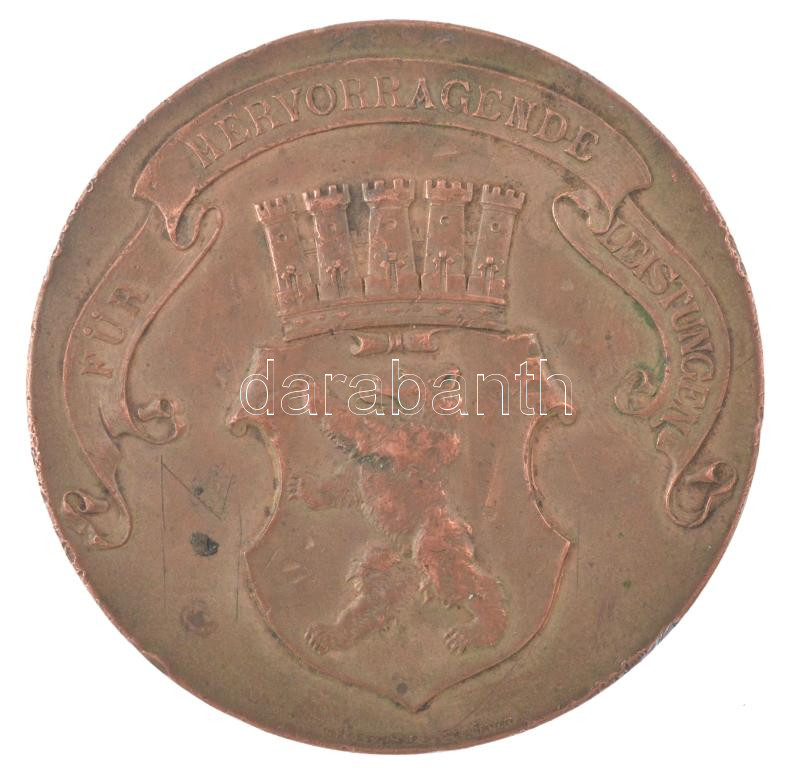 Német Birodalom 1901. 'Általános Szabadalmi és Iparújdonsági kiállítás - Berlin 1901 / Kiemelkedő teljesítményéért' bronz emlékérem. Szign.:Dauer (60mm) T:XF,VF ph, karc, ü. German Empire 1901. 'All Gem. Ausstellung für Patent